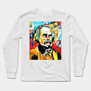 Nathaniel Hawthorne Abstract Portrait | Nathaniel Hawthorne Abstract Artwork 15 Long Sleeve T-Shirt